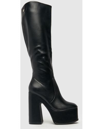 Shellys London Corrs Platform Knee Boots - Black