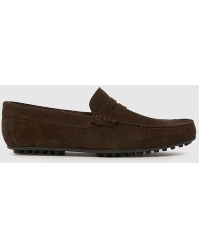 Schuh Russell Suede Loafer Shoes In - Brown