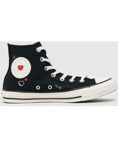 Converse All Star Hi Y2k Heart Trainers In - Black