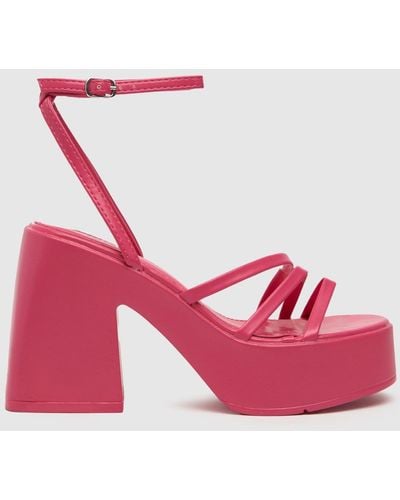 Schuh Women's Sia Strappy Platform High Heels Sandals - Pink