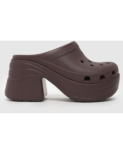 Crocs™ Siren Heeled Clog Sandals In - Brown