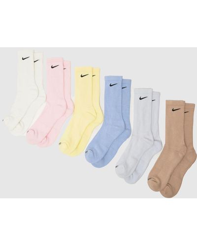 Nike Crew Socks 6 Pack - Blue