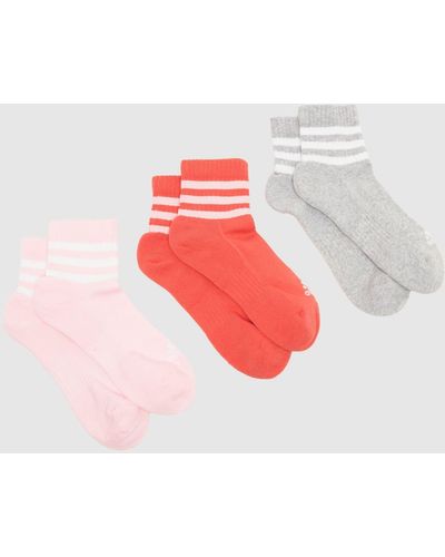 adidas Mid Ankle Socks 3 Pack - Red