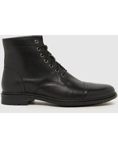 Schuh Deacon Leather Lace Boots In - Black