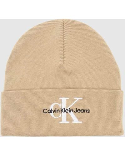 Ck Jeans Embroidered Beanie - Natural