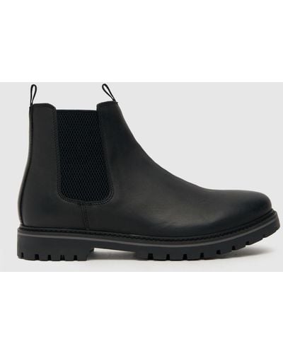 Schuh Dawson Leather Chelsea Boots In - Black