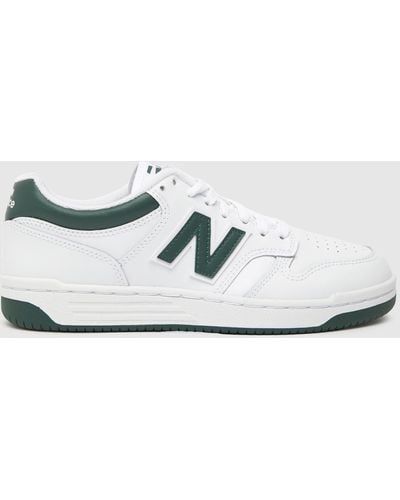 New Balance 480 Trainers In White & Green