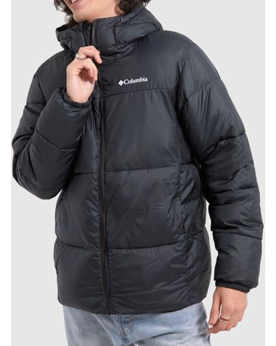Columbia Puffect Hooded Jacket In - Black