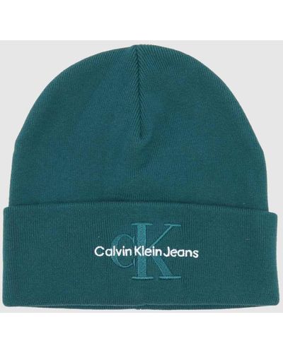 Ck Jeans Embroidered Beanie - Green