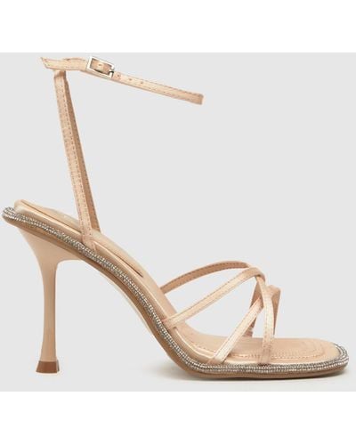 Schuh Ladies Summer Satin Embellished High Heels - White