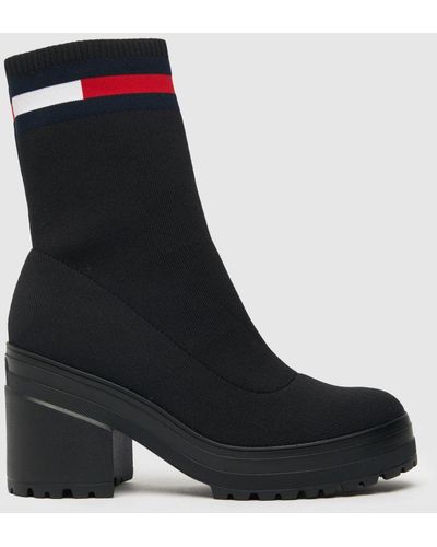 Tommy Hilfiger Knitted Boots In - Black