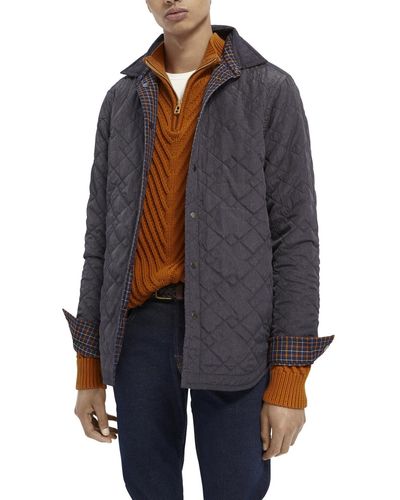 Scotch & Soda Reversible Quilted Shirt Jacket - Blue