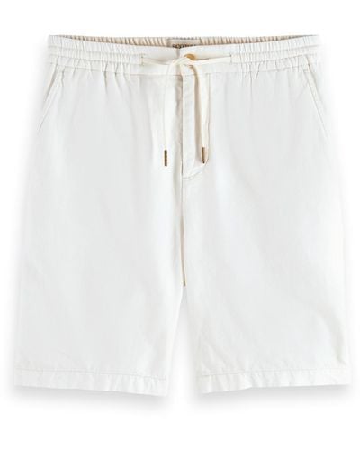 Scotch & Soda Fave Cotton-Linen Twill Bermuda Shorts - White