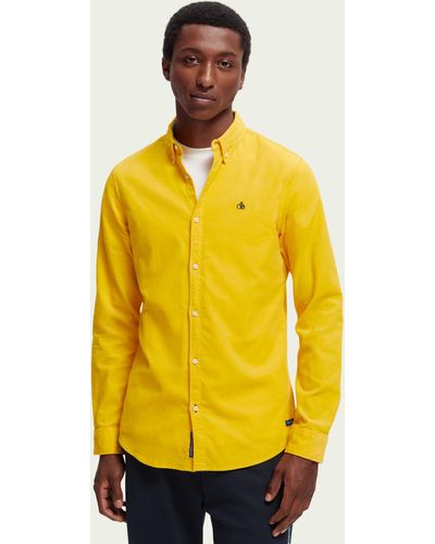 Scotch & Soda Slim-fit Fine Corduroy Shirt - Yellow