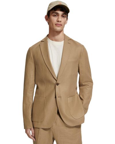 Scotch & Soda 'Unconstructed Single-Breasted Twill Blazer - Natural