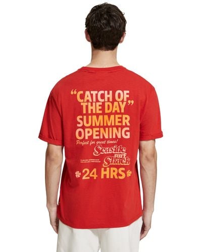 Scotch & Soda 'Seaside Surf Shack Printed T-Shirt - Red