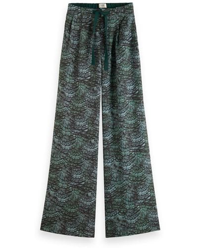Scotch & Soda Eleni High-Rise Wide Leg Pajama Pant Pants - Green