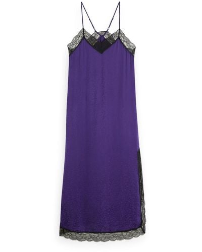 Scotch & Soda Cami Dress With Lace Detail - Purple