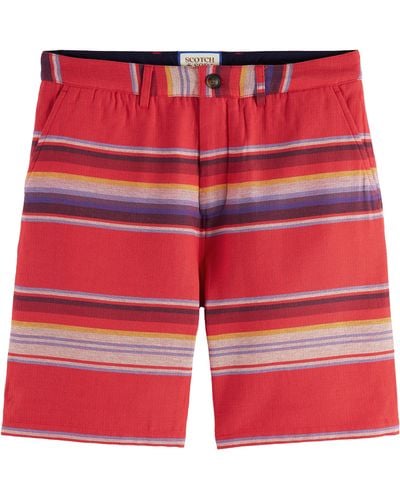 Scotch & Soda Stuart Striped Woven Chino Shorts - Red