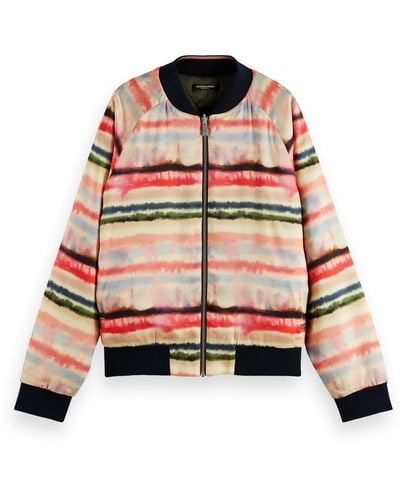 Scotch & Soda Embroidered Reversible Bomber Jacket - Multicolor