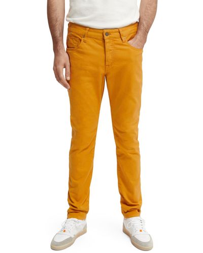 Scotch & Soda Ralston Garment-Dyed Regular Slim Fit Trouser Pants - Orange