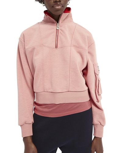 Scotch & Soda 'High-Neck Military-Inspired Sweater - Pink