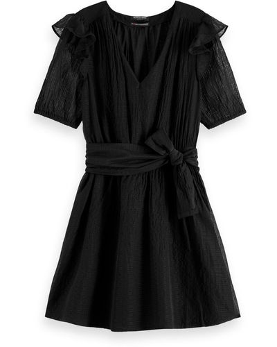 Scotch & Soda Ruffled Mini Dress - Black