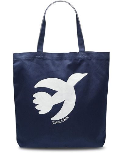 Scotch & Soda The Free Spirit Peace Bird Tote Bag - Blue