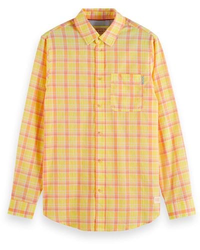 Scotch & Soda 'Neon Check Shirt - Yellow