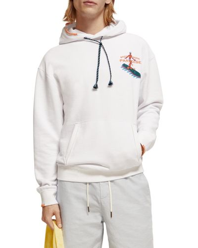 Scotch & Soda Relaxed Fit Artwork Hoodie - Gray