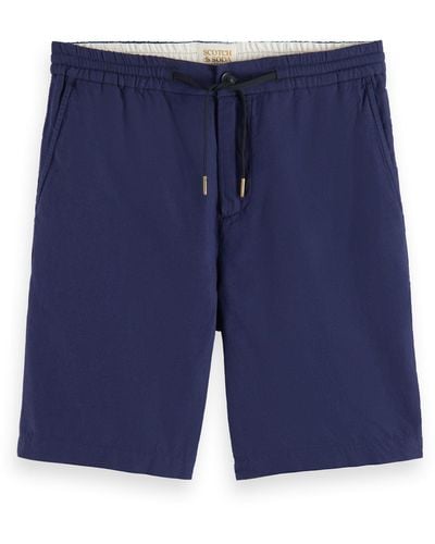 Scotch & Soda Fave Cotton-Linen Twill Bermuda Shorts - Blue