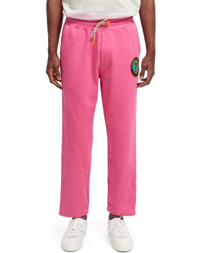 Scotch & Soda 'Tapered-Fit Organic Cotton Sweatpant Pants - Pink