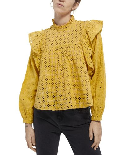 Scotch & Soda Broderie Anglaise Top - Yellow