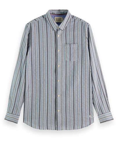 Scotch & Soda 'Lightweight Dobby Stripe Button Down Shirt - Blue