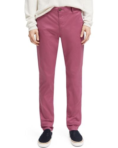 Scotch & Soda Mott Super-Slim Fit Organic Cotton Chino Pants - Pink