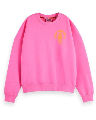 Scotch & Soda Boyfriend Fit Garment Dye Sweatshirt - Pink
