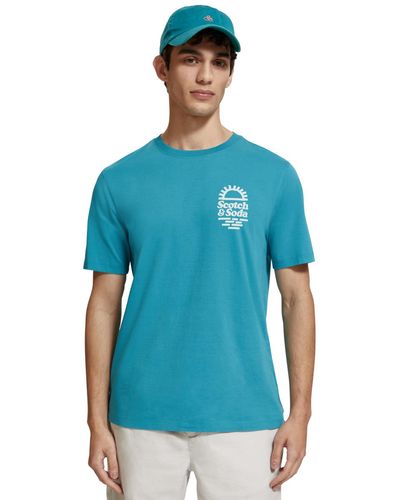 Scotch & Soda 'Sunset Logo Printed T-Shirt - Blue