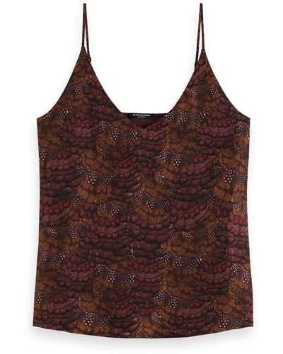 Scotch & Soda Camisole Woven Front Jersey Back - Brown