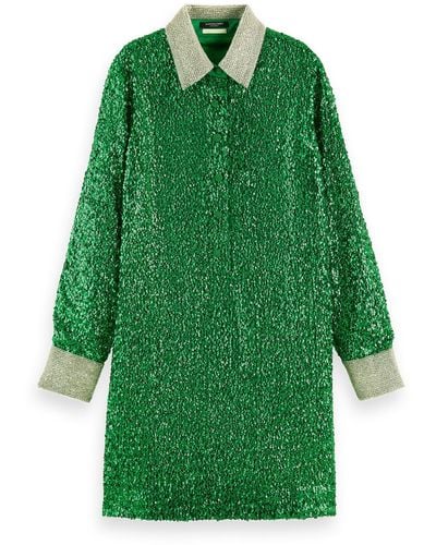 Scotch & Soda Sequin Mini Dress - Green