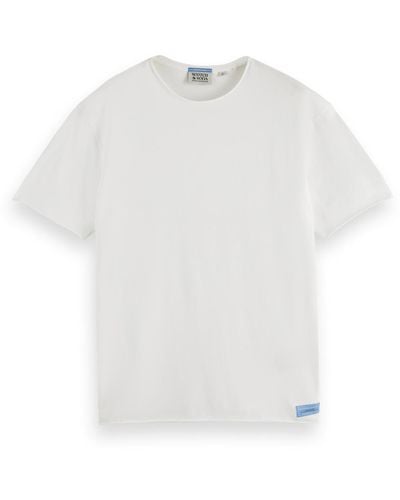 Scotch & Soda Relaxed Fit Raw Edge T-Shirt - White