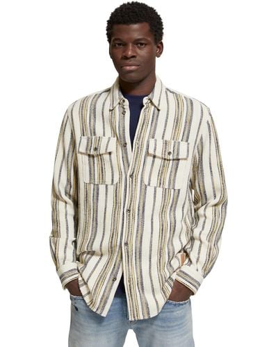 Scotch & Soda 'Basket Weave Gradient Stripe Shirt - Blue