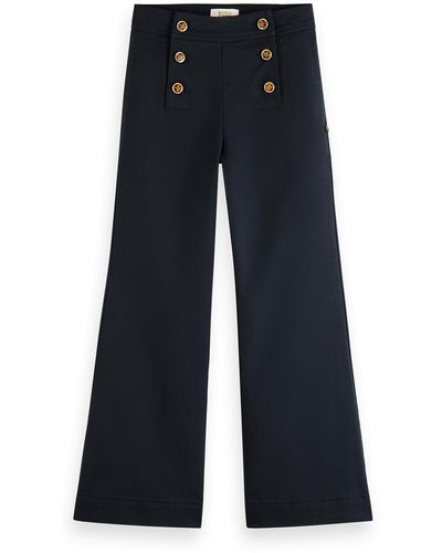 Scotch & Soda Girl'S High-Rise Wide Leg Sailor Pants - Blue