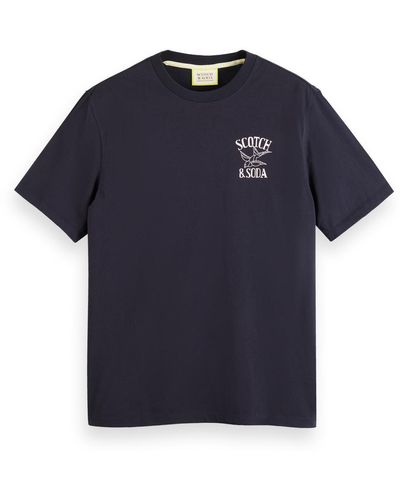 Scotch & Soda Peace Bird Printed T-Shirt - Blue