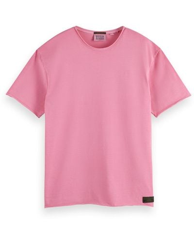 Scotch & Soda Relaxed Fit Raw Edge T-Shirt - Pink