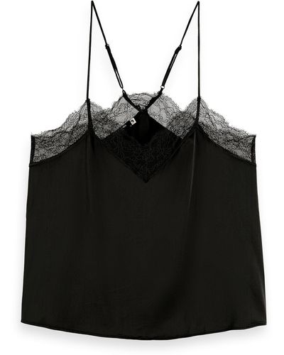 Scotch & Soda Camisole With Lace Detail - Black