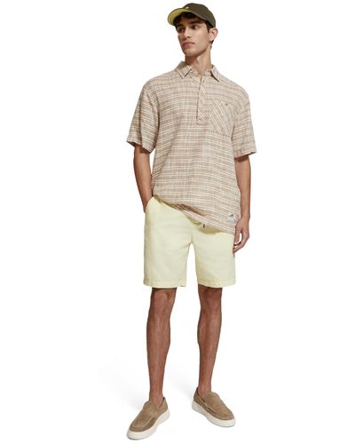 Scotch & Soda Fave- Cotton/Linen Twill Bermuda - Natural