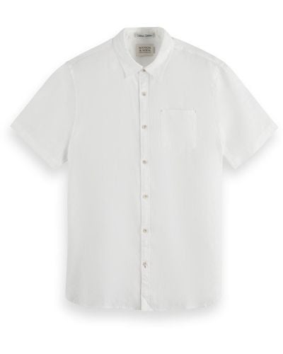 Scotch & Soda 'Short Sleeve Linen Shirt - White