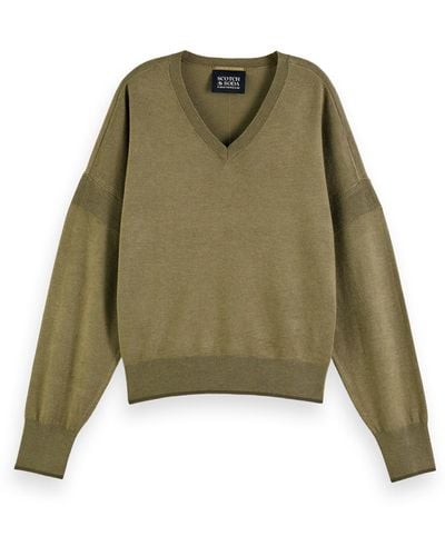 Scotch & Soda Relaxed Fit V-Neck Pullover - Green