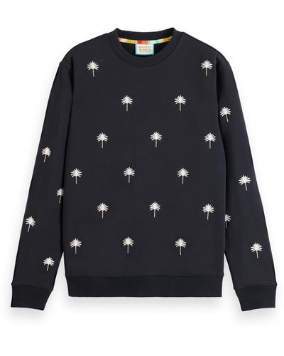 Scotch & Soda Palm Embroidered Sweatshirt - Blue