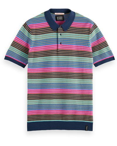 Scotch & Soda Structure Knitted Polo - Blue